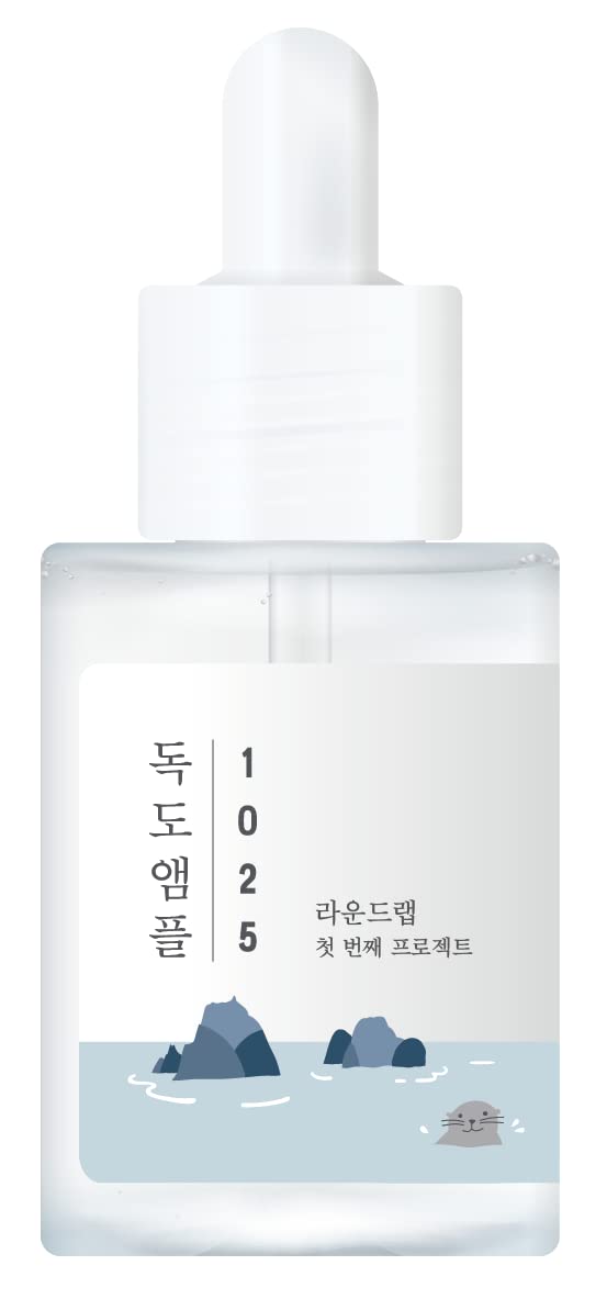 ROUND LAB 1025 Dokdo Ampoule(Serum) | Hydrating, Soothing, Instant nourishing, Hyaluronic acid, Unscented watery formula (1.58oz)