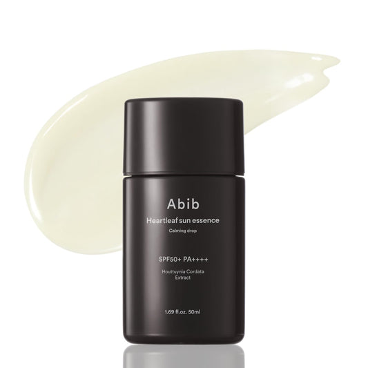 Abib Heartleaf Sun Essence Calming Drop 1.69 fl oz / 50ml I 2 in 1, SPF Essence to Sun Care, Calming Less Stress, Soothing Heartleaf Essence, Senstive Skin