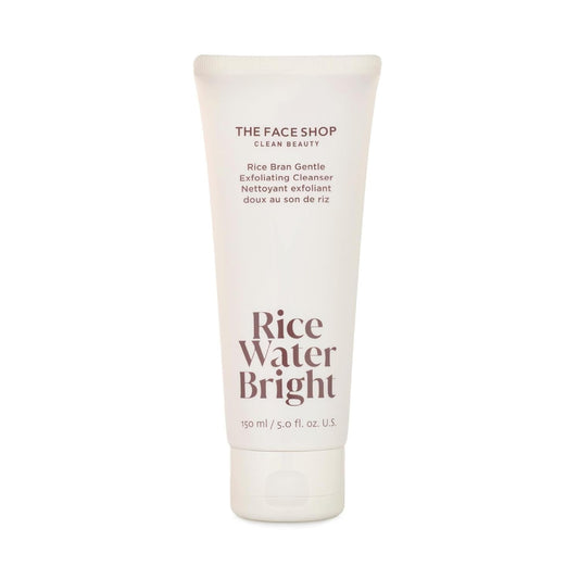 The Face Shop Rice Water Bright Rice Bran Gentle Exfoliating Cleanser - Hydrating, Moisturizing & Brightening Face Cleanser - Vegan Exfoliating Face Wash Face Scrub - Korean Skin Care Face Exfoliator