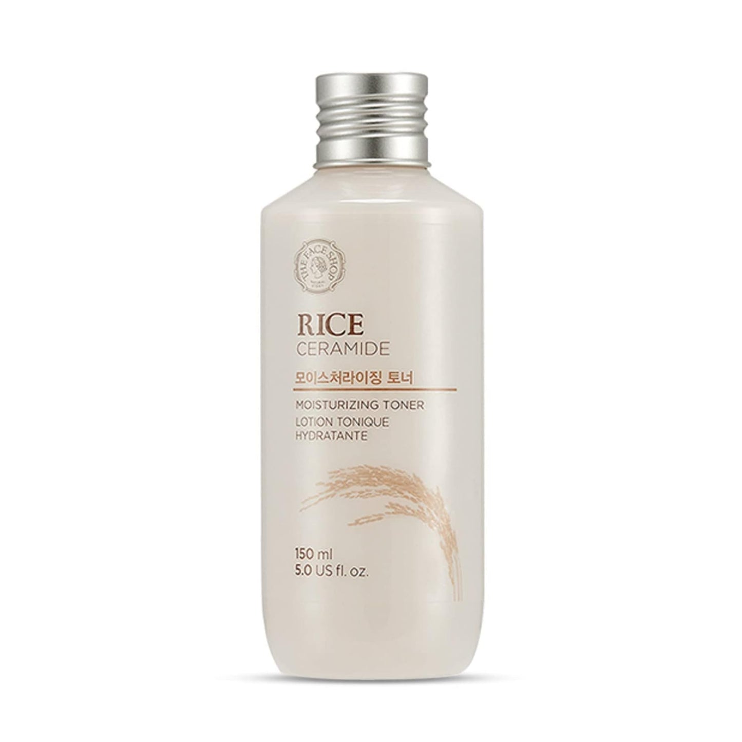 The Face Shop Rice Ceramide Moisturizing Toner - Rice Extract Rice Toner for Face - Strengthens Skin Barrier - Hydrating Targets Dryness - Lightweight Face Moisturizer - Glow Essence Korean Skin Care