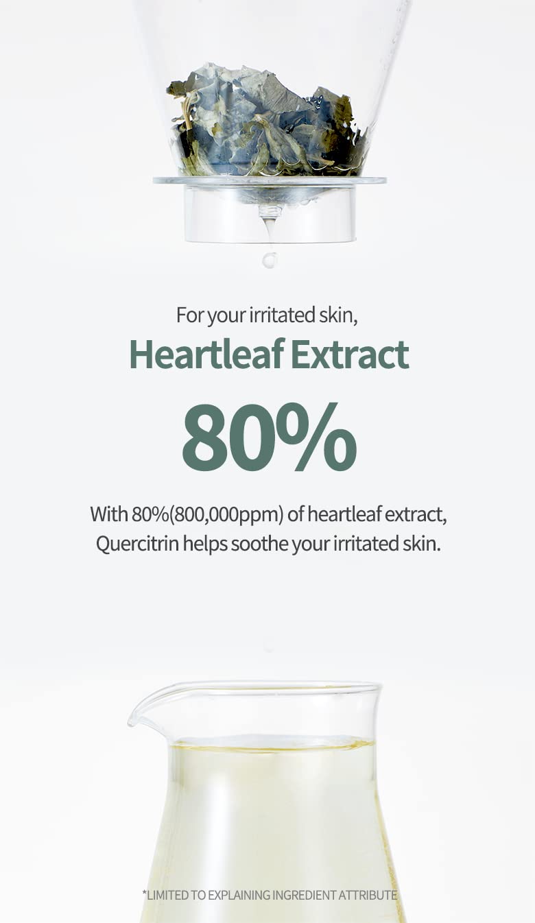 Anua Heartleaf 80 Soothing Ampoule 30ml / 1.01 fl.oz. I non-greasy, highly concentrated skin calm serum hydrating panthenol B5 calming treatment essence for combination, sensitive, normal skin, Korea