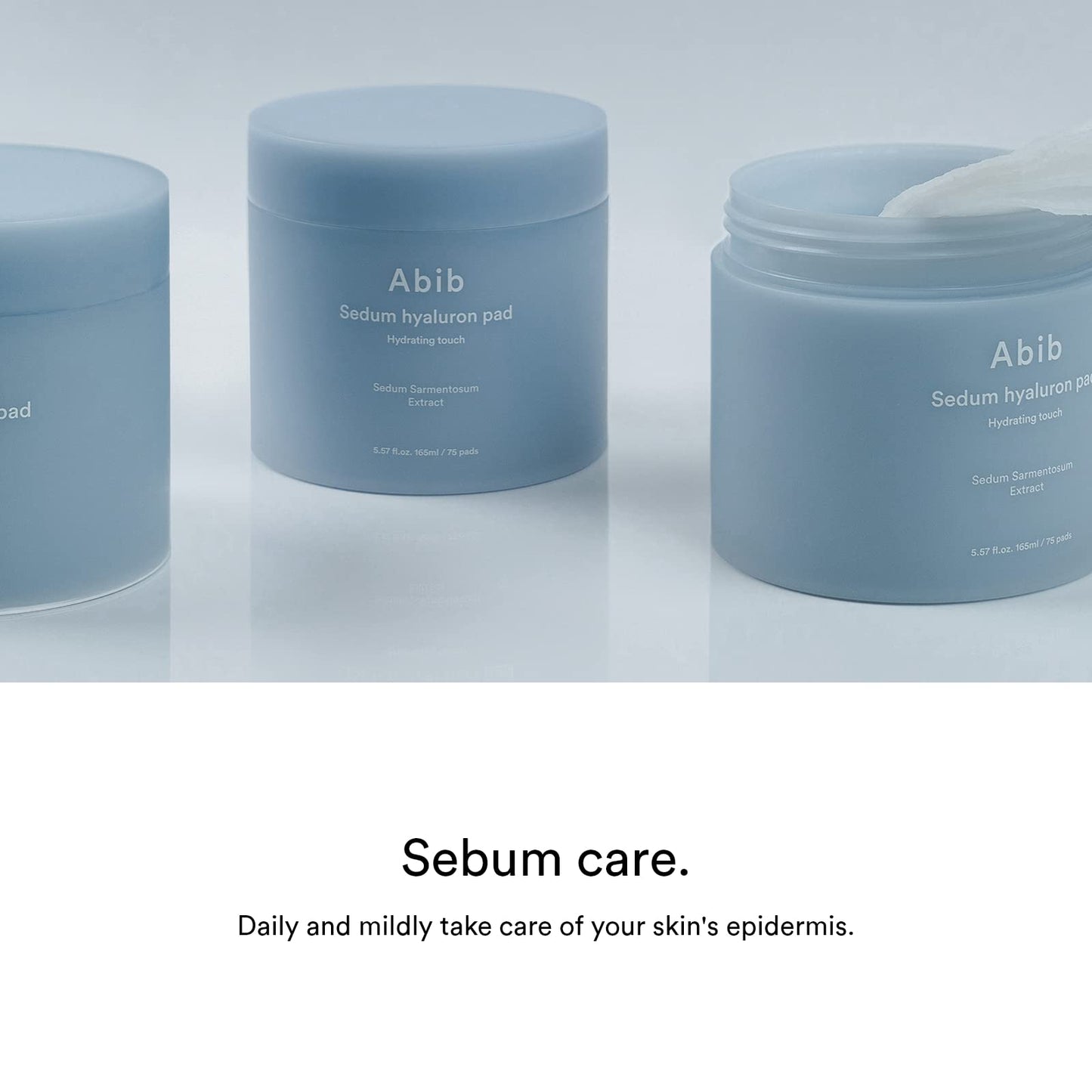 Abib Sedum Hyaluron Pad Hydrating Touch (75 Pads) I Hyaluronic Acid, Hydrating and Improving Skin Texture, Mild Exfoliation