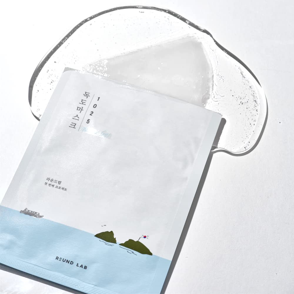 ROUND LAB 1025 Water Gel Hydration Mask(10ea) | Hydration locking, Cooling, Rejuvenating, Easy layering, Unscented for sensitive skin (10ea)