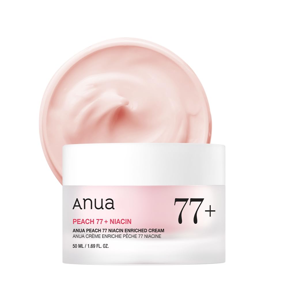 Anua Peach Niacinamide Cream, Face Moisturizer for Dry Skin with Vitamin B12, Collagen, Ceramide, Panthenol, Korean Skin Care for Glass Skin (50ml, 1.69 fl.oz.)