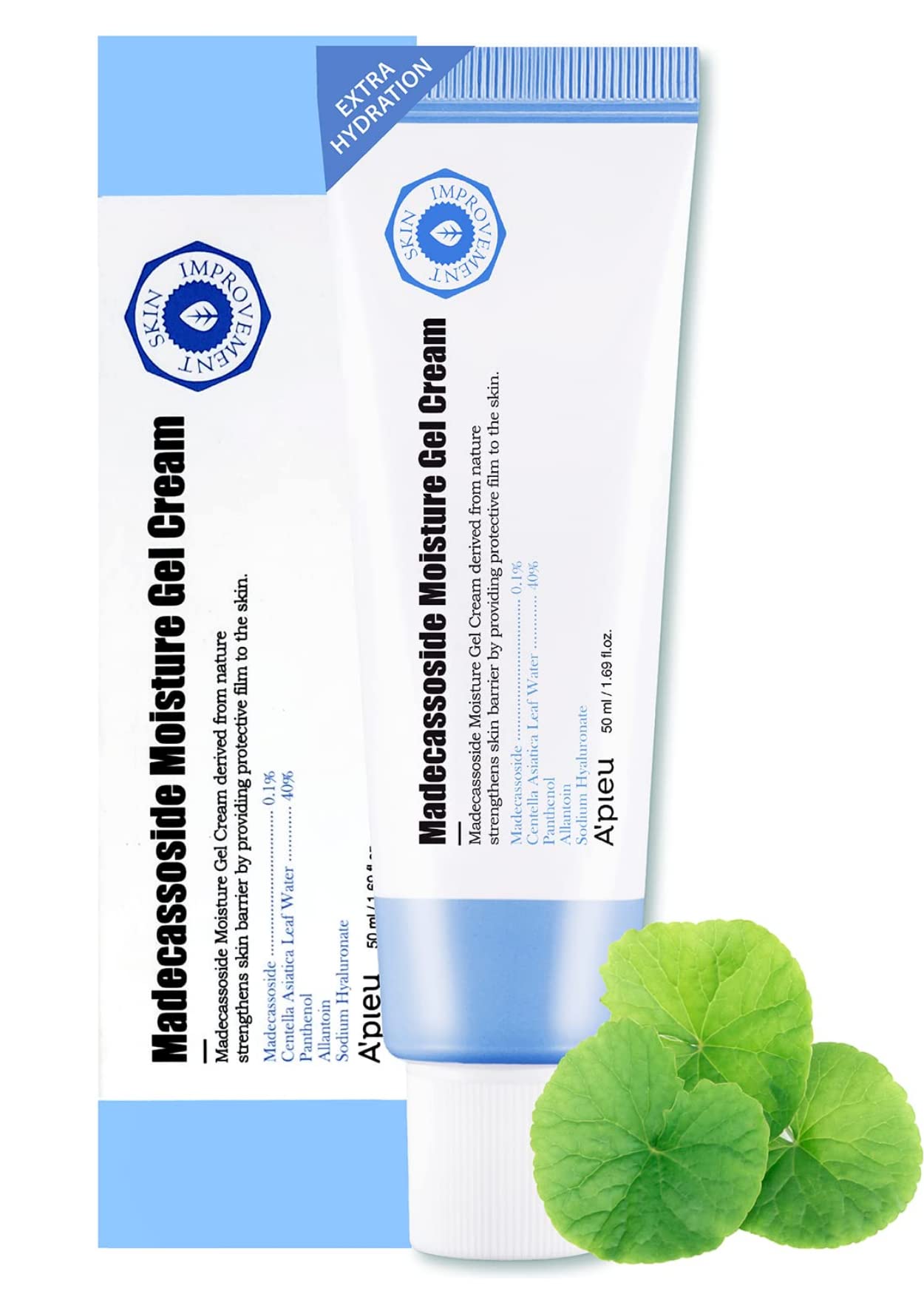 A'PIEU Madecassoside Moisture Gel Cream (1.69oz) - for Hydrating Dry and Sensitive Skin- Helps Soothe Damage and Maintain Optimal pH level- Centella Asiatica, Panthenol, Allantoin