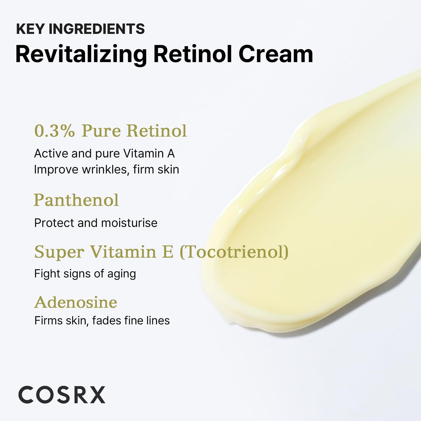 COSRX Retinol Cream, 0.67 Oz, Anti-aging Eye & Neck Cream with Retinoid Treatment to Firm Skin, Reduce Wrinkles, Fine Lines, Signs of Aging, Gentle Daily Korean Skin Care (Retinol 0.3% Cream)