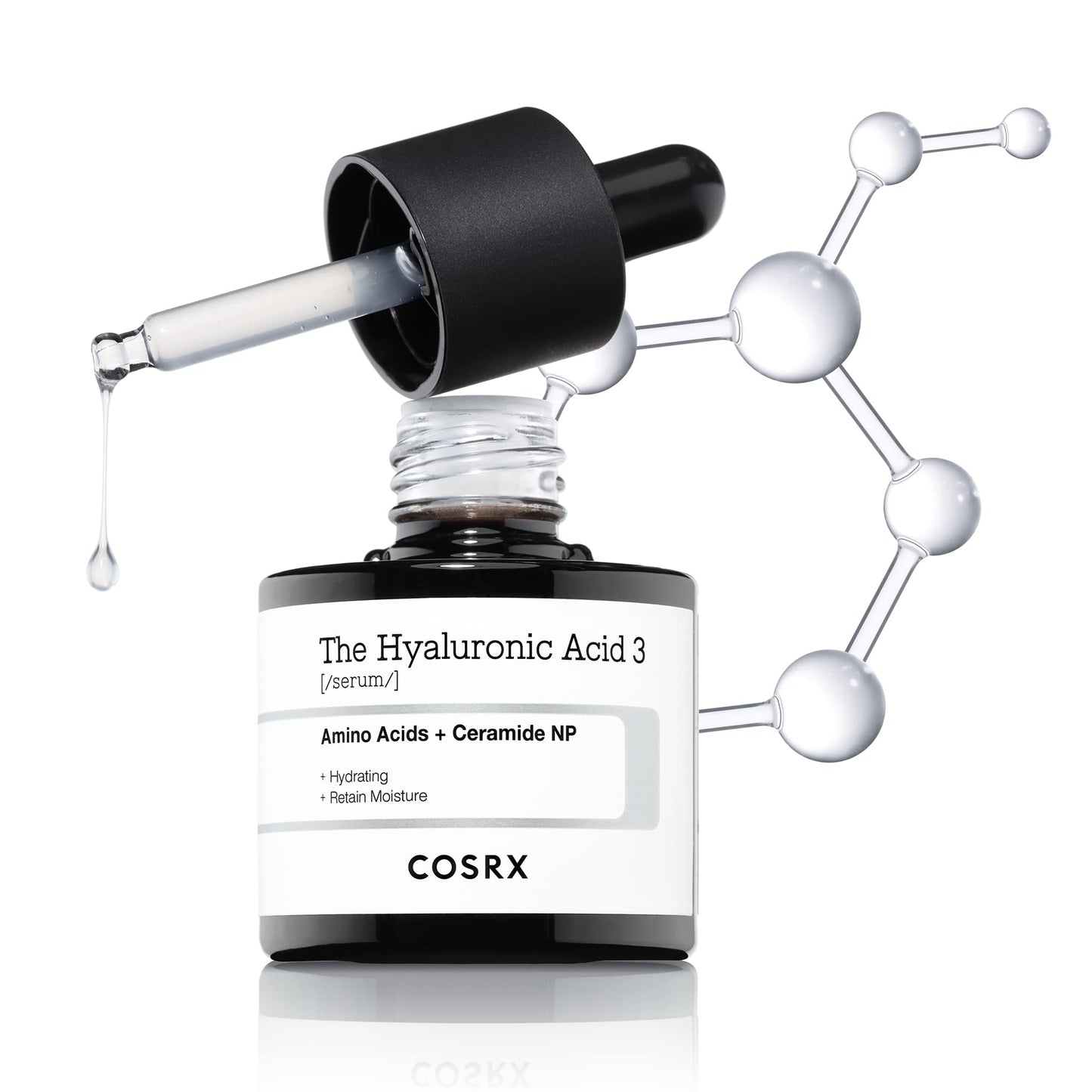 COSRX Pure Sodium Hyaluronic Acid 3% Serum, Hydration & Moisture Boosting Facial Serum for Fine Lines & Wrinkles, Plump & Repair Dry Skin, 0.67fl.oz/20ml, No Artificial Fragrance, Korean Skin Care