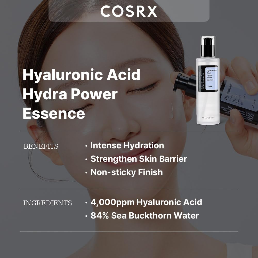 COSRX Hyaluronic Acid Toner, 3.38 fl.oz / 100ml, For Dry Skin, Lightweight Daily Essence, Day and Night, Korean Skin Care, Animal Testing Free, Paraben Free