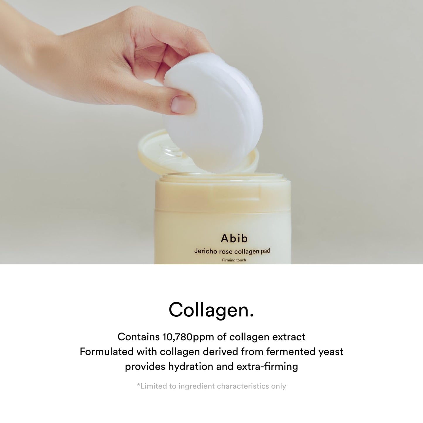 Abib Jericho Rose Collagen Pad Firming Touch 60 Pads - Toner Pads with Collagen Extract, Skin Hydration