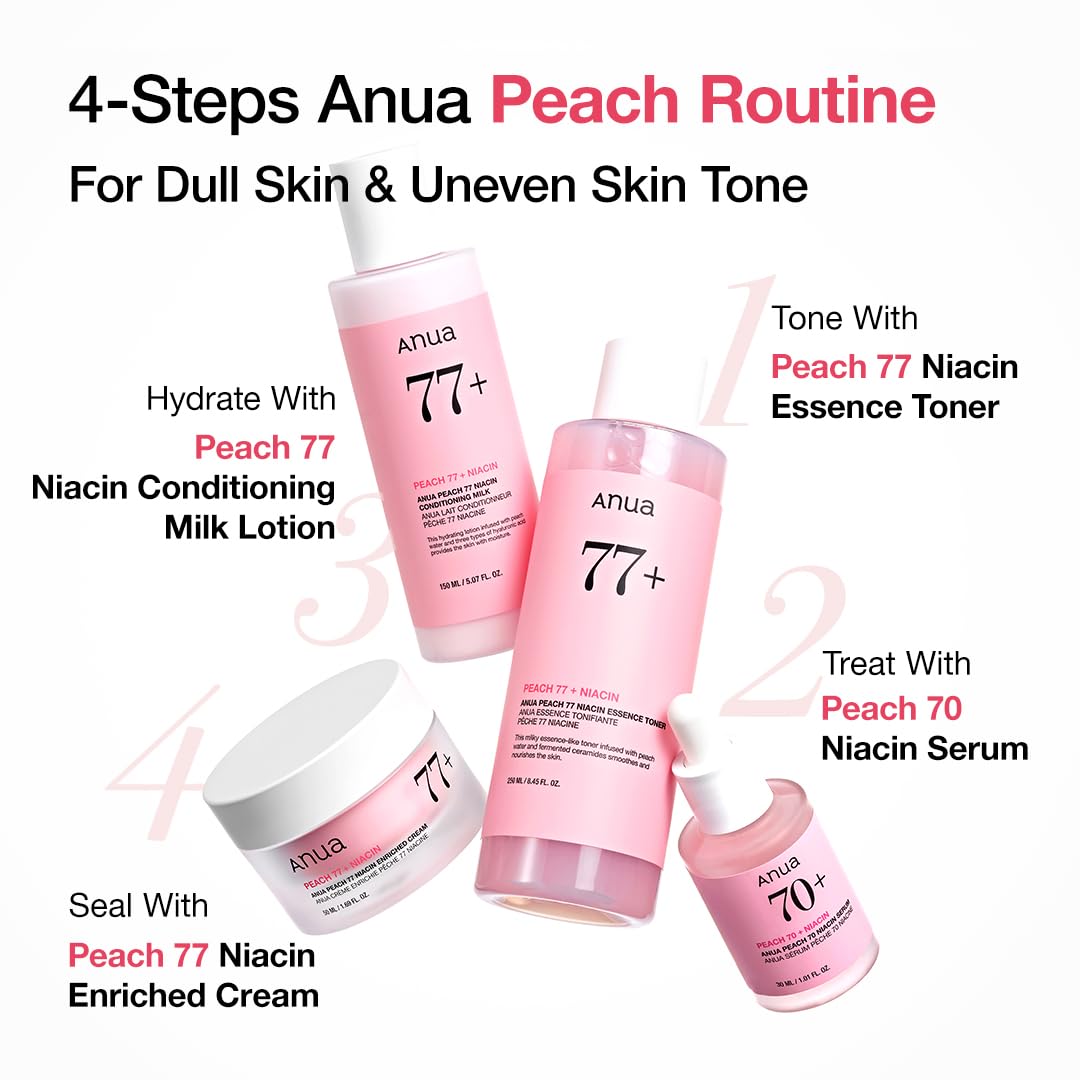 Anua Peach Niacinamide Cream, Face Moisturizer for Dry Skin with Vitamin B12, Collagen, Ceramide, Panthenol, Korean Skin Care for Glass Skin (50ml, 1.69 fl.oz.)