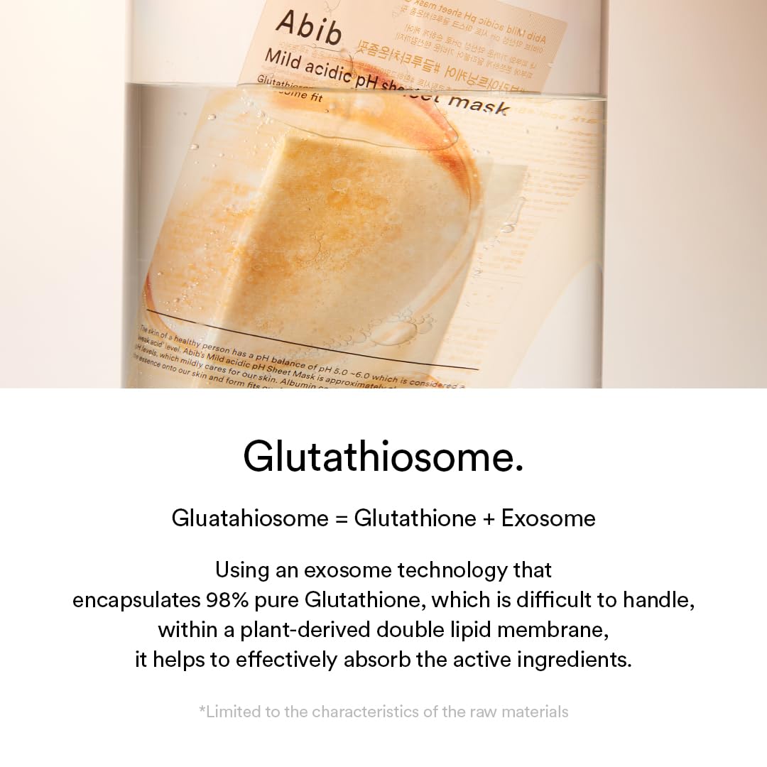 Abib Mild acidic pH sheet mask Glutathiosome fit (10 Sheets)