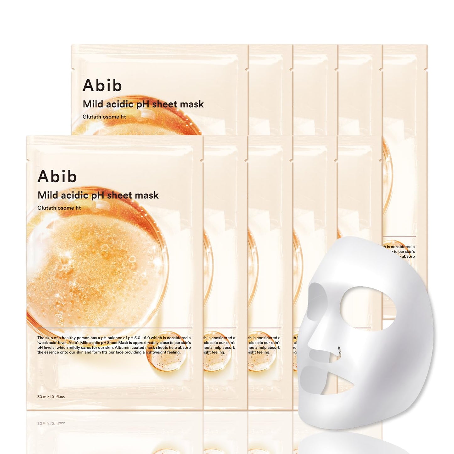 Abib Mild acidic pH sheet mask Glutathiosome fit (10 Sheets)