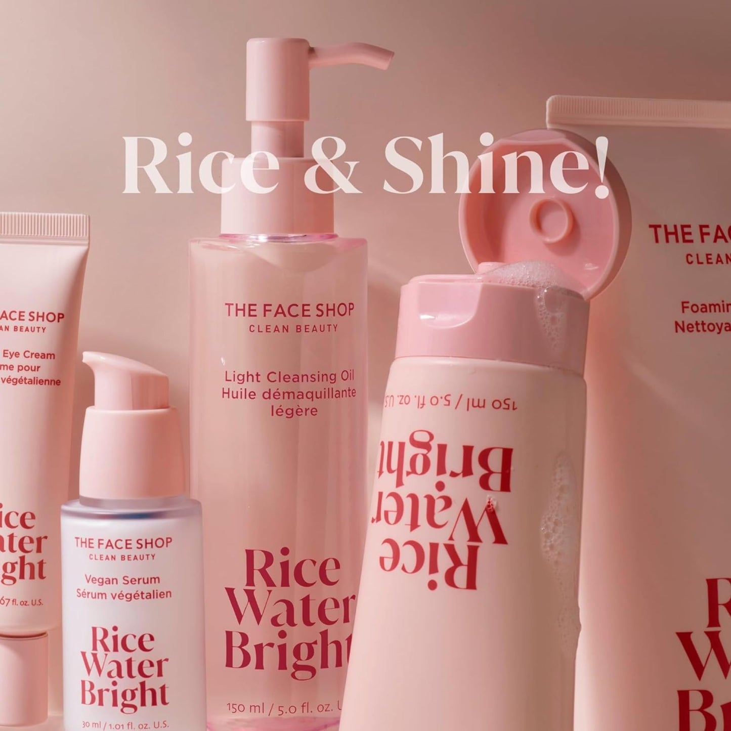 The Face Shop Rice Water Bright Rice Bran Gentle Exfoliating Cleanser - Hydrating, Moisturizing & Brightening Face Cleanser - Vegan Exfoliating Face Wash Face Scrub - Korean Skin Care Face Exfoliator