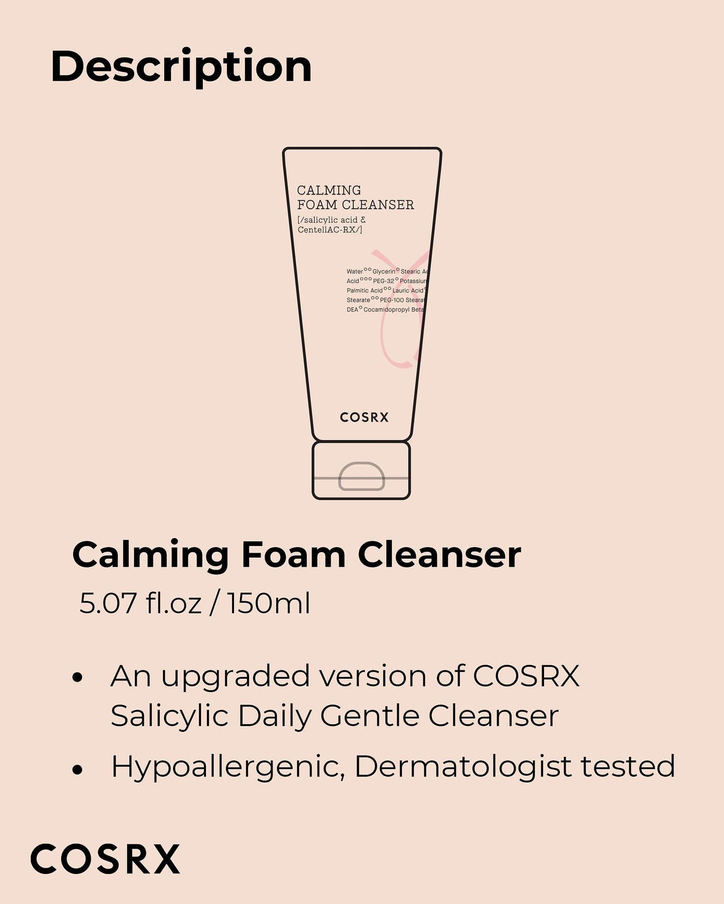 COSRX AC Collection Calming Foam Cleanser, 150ml / 5.07 fl.oz | Salicylic Acid Acne Cleanser | Animal Testing Free, Paraben Free, Korean Skin Care