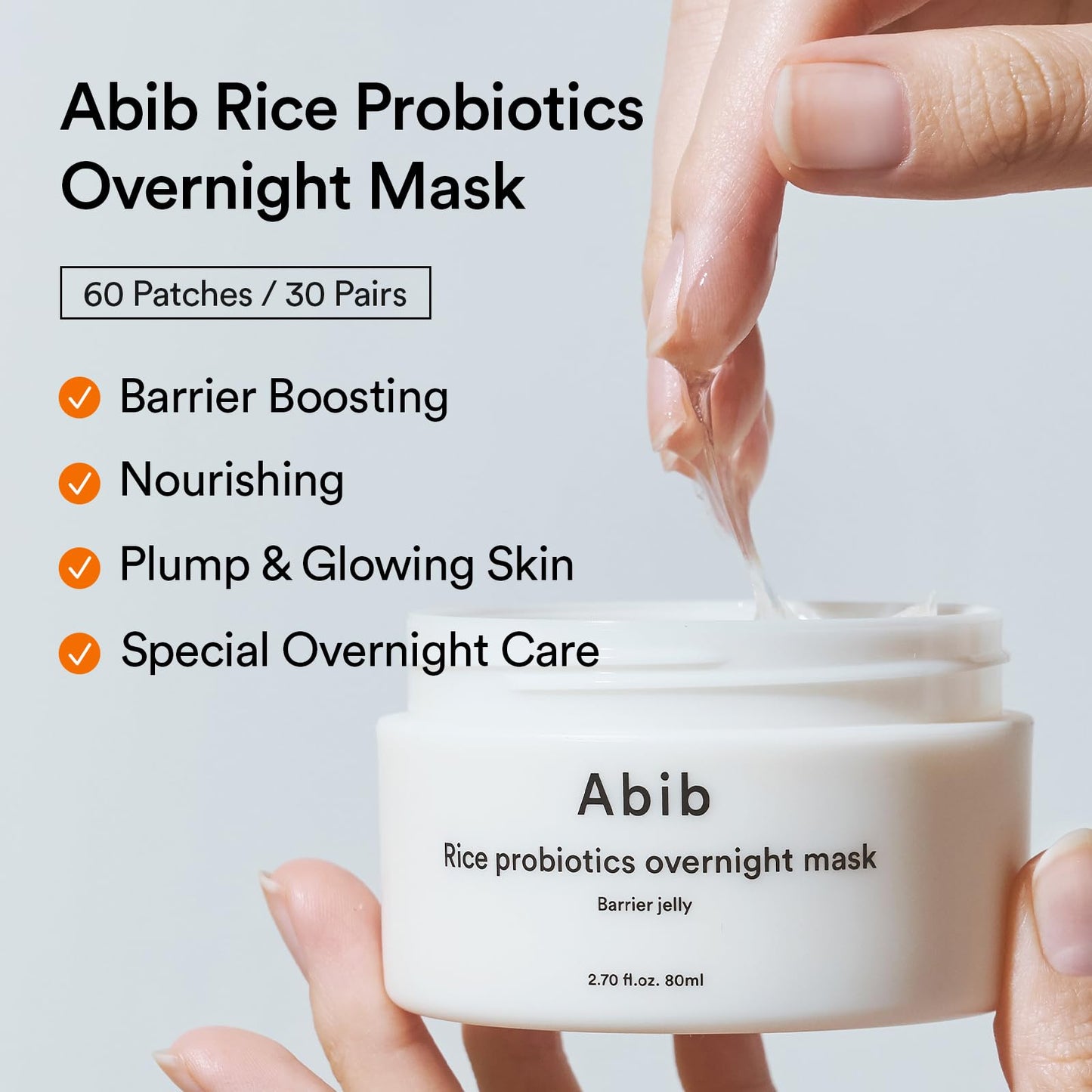 Abib Rice Probiotics Overnight Mask Barrier Jelly 2.7 fl oz I Intensive Hydrating Nourishing Face Sleep Sleeping Mask for Korean Skin Care jelly eye cream clay mask glass skin