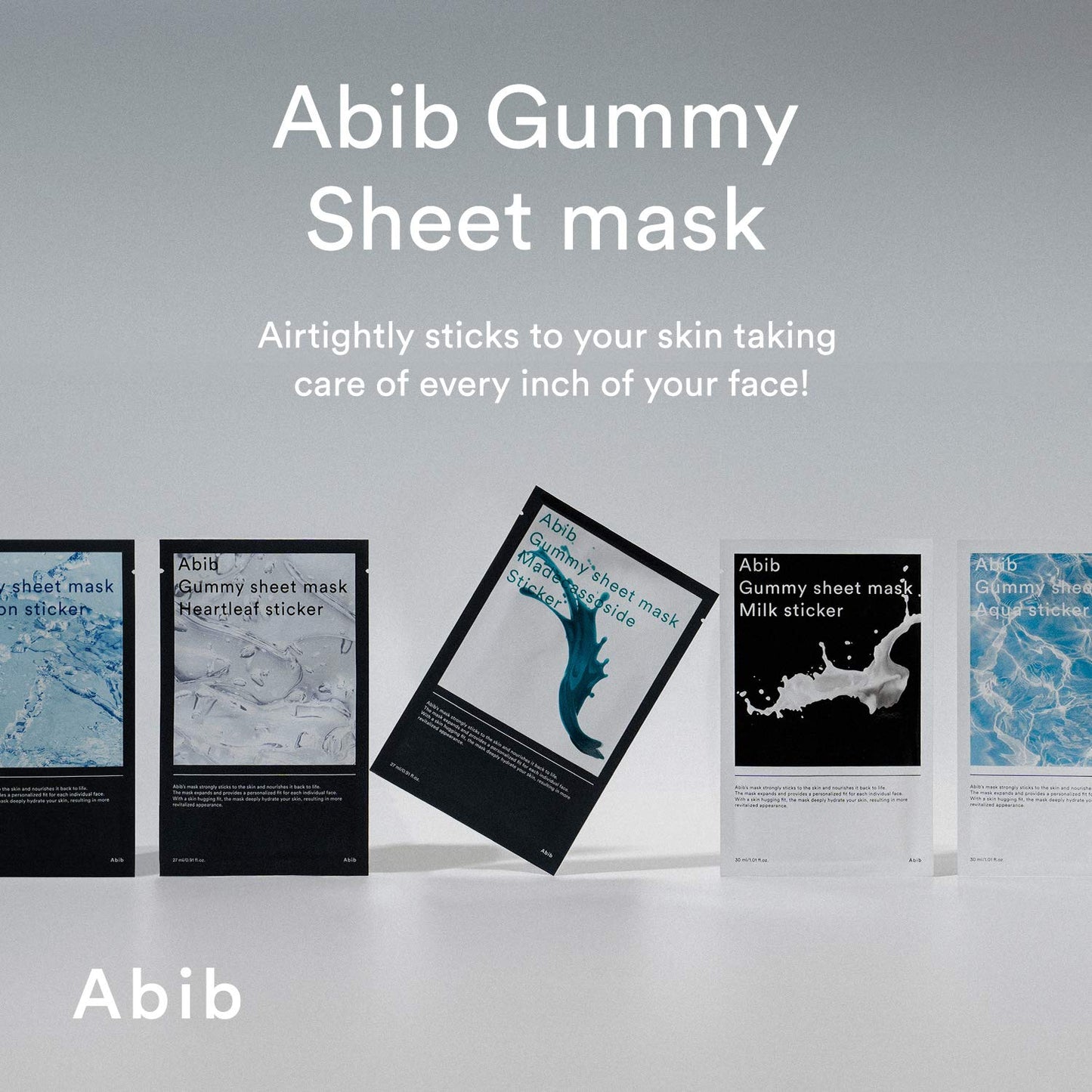 Abib Gummy sheet mask Madecassoside sticker 27ml (10pcs)