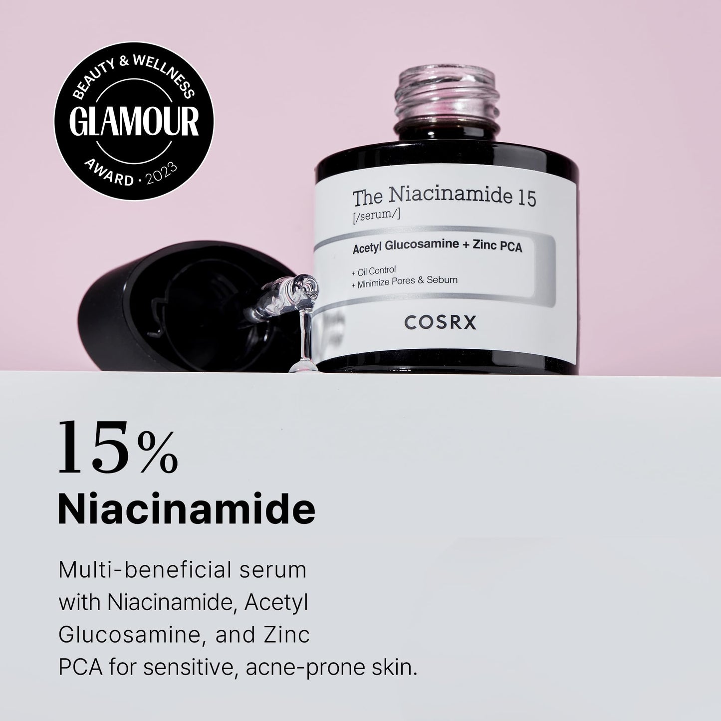 COSRX 15% Niacinamide Face Serum, 0.67 fl oz, Pore Minimizer Serum for Face, Even Skin Tone, Korean Skin Care