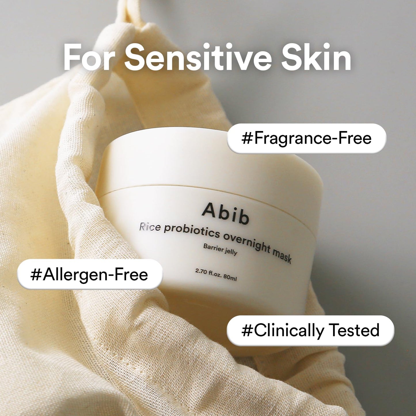 Abib Rice Probiotics Overnight Mask Barrier Jelly 2.7 fl oz I Intensive Hydrating Nourishing Face Sleep Sleeping Mask for Korean Skin Care jelly eye cream clay mask glass skin