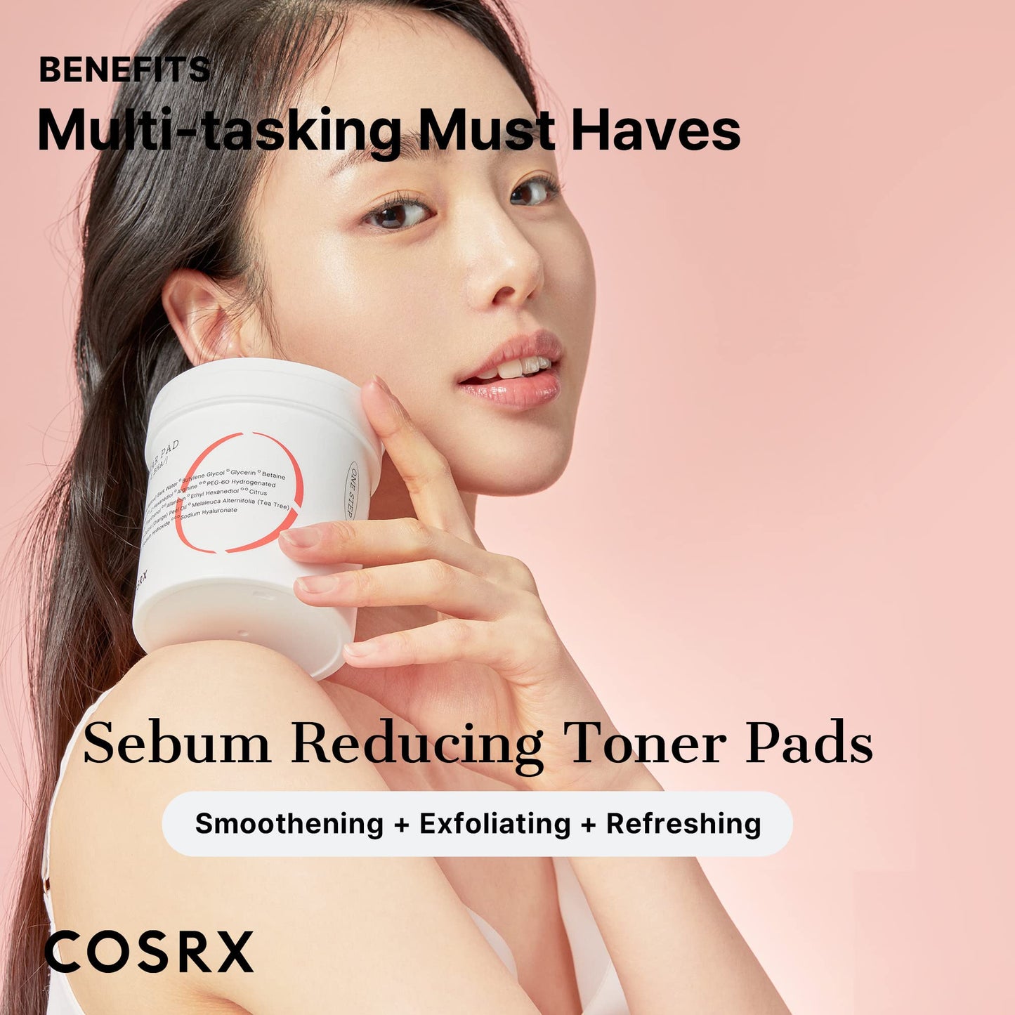 COSRX BHA Toner Pads, 70 Sheets, Exfoliating Pads for Dead Skin & Blackheads, Minimize Pores, Prevent Breakouts, Improve Skin Texture, Korean Skin Care